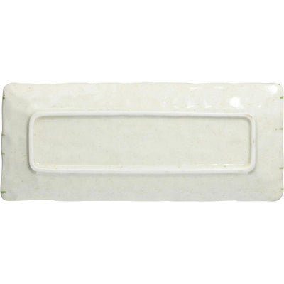 Mino Ware 29x12cm Ceramic Sushi/Sashimi Plate Rectangle White Green Lines