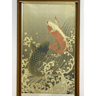 NOREN Japanese Doorway Curtain UKIYOE Correction Golden Threads