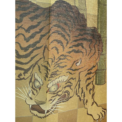 NOREN Japanese Doorway Curtain UKIYOE Correction Golden Threads