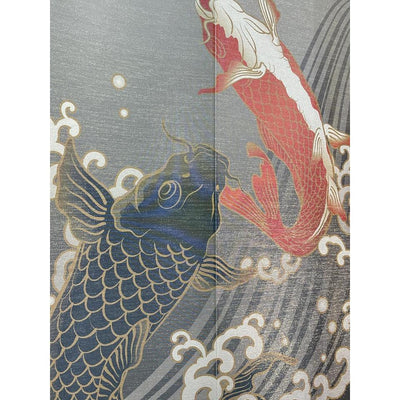NOREN Japanese Doorway Curtain UKIYOE Correction Golden Threads