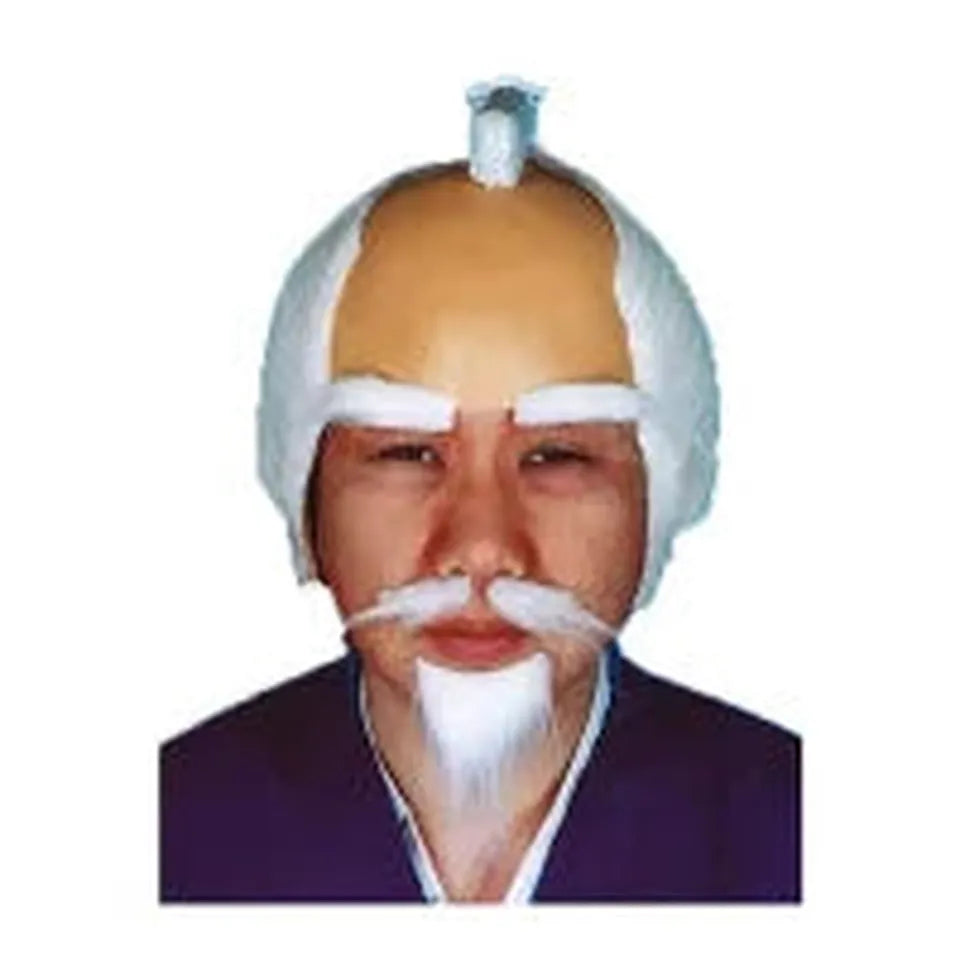 Samurai Wig Gray/White Hair