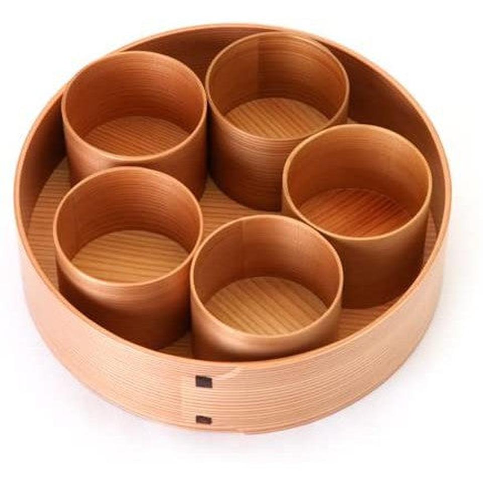 AKITA Cedar Mage Wappa Somen Set 5 Cups