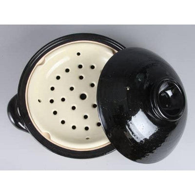 NAGATANIEN Steam Donabe Clay Pot Large 31cm Black