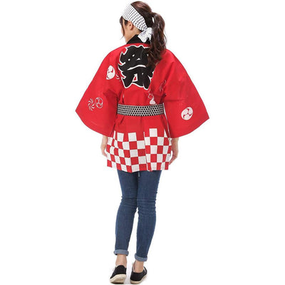 2 Sets of Japanese Matsuri Happi Set Red Unisex "祭 (Festival)"