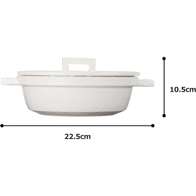 NAGATANIEN Bistro Donabe 2-3 People 23cm Clay Pot White