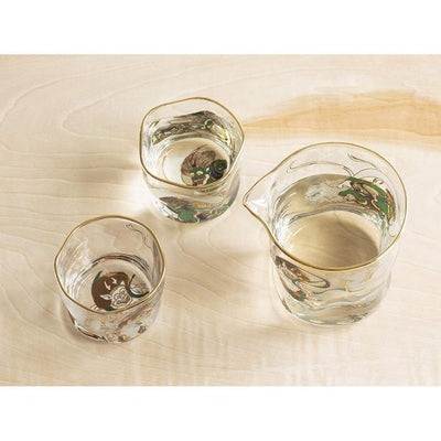 Sake Glass Set Fujin Raijin (God of Wind and Thunder) Made in Japan