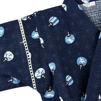 Kid's Jinbei 100cm-150cm Boys Uchiwa Navy Blue
