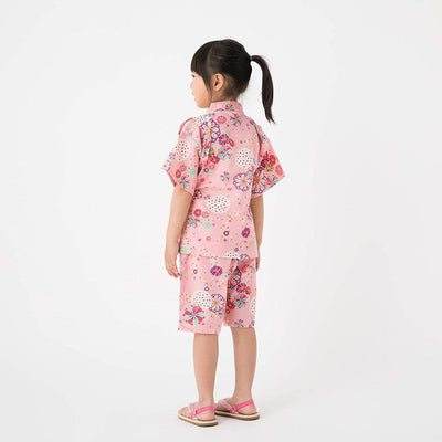 Kid's Jinbei 90cm-150cm Girls Ripple Pink