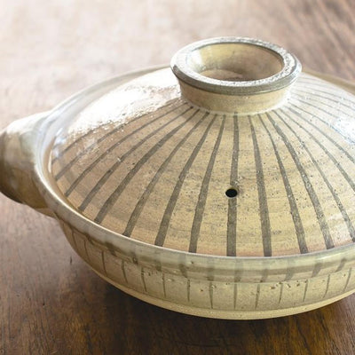 NAGATANIEN IGA Donabe Clay Pot TOKUSA Pattern Personal Size 30.5cm 3-5 People
