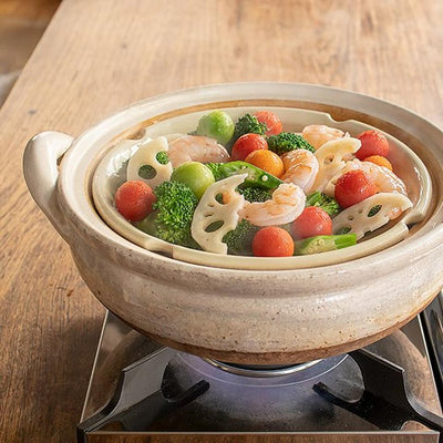 NAGATANIEN Steam Donabe Clay Pot Large 31cm White