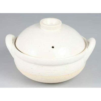 NAGATANIEN Steam Donabe 1-3 People 23.5cm White Clay Pot Earthenware