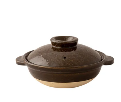 NAGATANIEN IGA Donabe Personal Size 19cm Brown Clay Pot