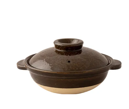 NAGATANIEN IGA Donabe Personal Size 19cm Brown Clay Pot