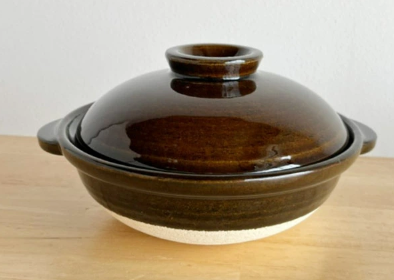 NAGATANIEN IGA Donabe Personal Size 19cm Brown Clay Pot