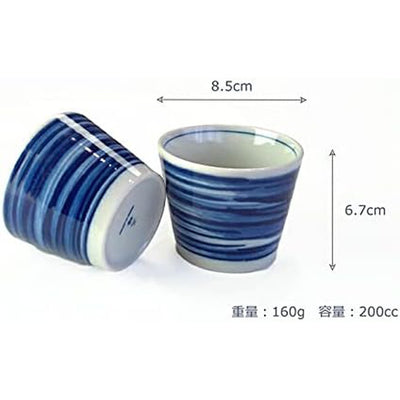 Mino Ware Ceramic Plate for Soba/Udon HAKEME Blue