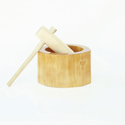 1-Sho Mini Wooden Mochitsuki Usu Set w/Kine Pounding Rice Cake