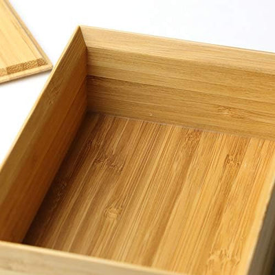 Japanese Wooden Bento Box Natural Bamboo 500ml Black