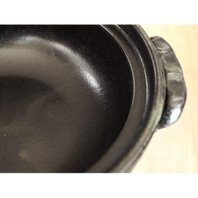 Banko Ware Deep Donabe 5-6 People Large Kuro-Tokusa Clay Pot Black