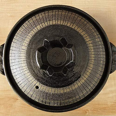 Banko Ware Deep Donabe 5-6 People Large Kuro-Tokusa Clay Pot Black