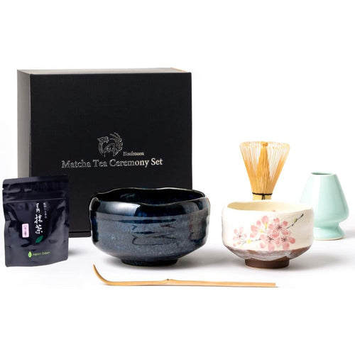 Matcha Ceremony Full Set Sakura Pink Navy Blue Made in Japan