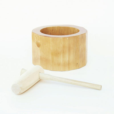 1-Sho Mini Wooden Mochitsuki Usu Set w/Kine Pounding Rice Cake