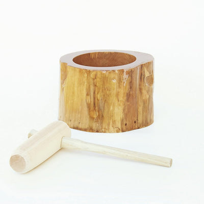 8-Go Mini Wooden Mochitsuki Usu Set w/Kine Pounding Rice Cake