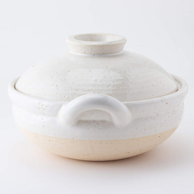 NAGATANIEN Steam Donabe 2-4 People 27cm White Clay Pot