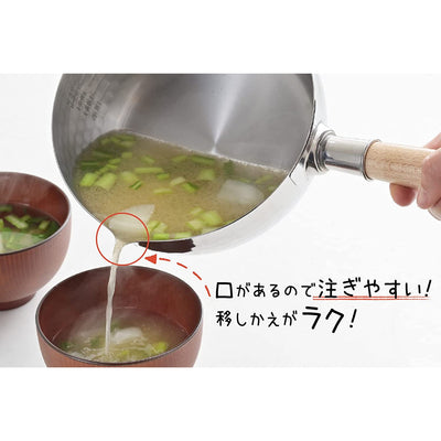 Japanese YUKIHIRA Pot 20cm Stainless Steel Gas/Induction