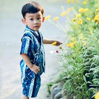 Kid's Jinbei 100cm-150cm Boys Dragonfly Blue