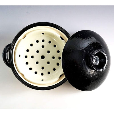 NAGATANIEN Steam Donabe 2-4 People 27cm Black Clay Pot