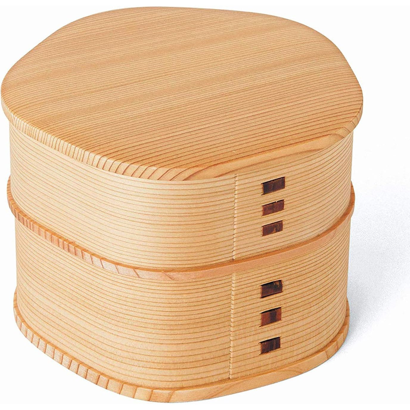 2-Stage Ume Shape Magewappa Bento Box Akita Cedar Wooden Lunch Box