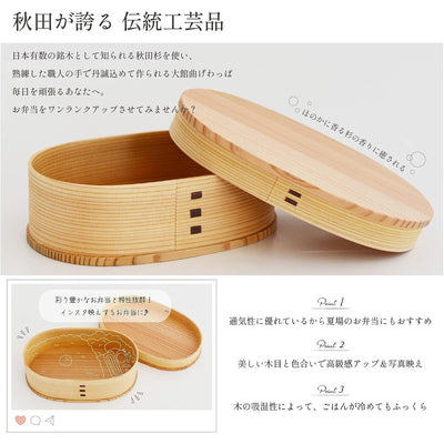 Magewappa Bento Box Akita cedar Wooden Lunch Box