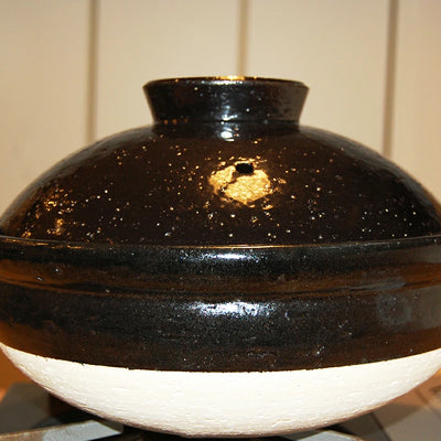 NAGATANIEN Steam Donabe 2-4 People 27cm Black Clay Pot