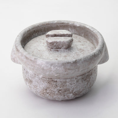 Kumoi Klin 2-Go Rice Pot Donabe Snow Glaze by Nakagawa Ippento