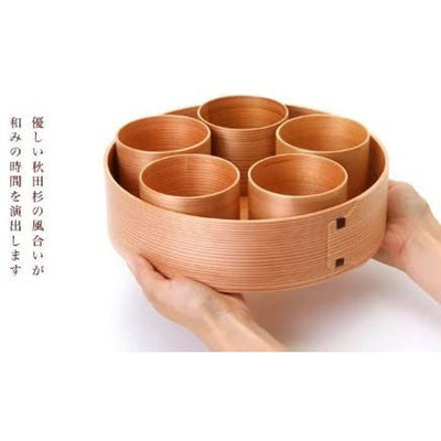 AKITA Cedar Mage Wappa Somen Set 5 Cups 