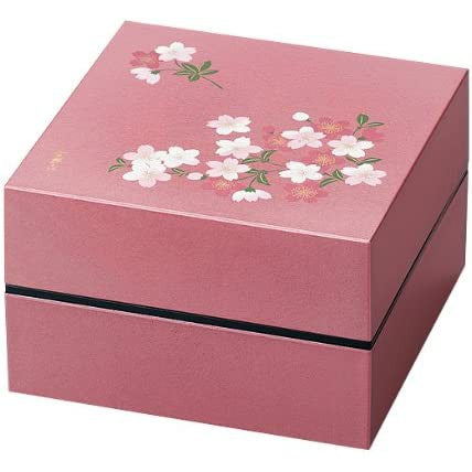 2-Stage 15cm Osechi Jubako Lunch Box Sakura Cherry Blossoms Pink