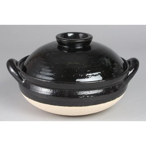 NAGATANIEN Steam Donabe Clay Pot Large 31cm Black 