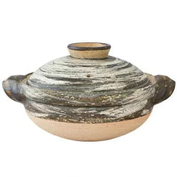 NAGATANIEN IGA Donabe 2-4 people 27cm Marble Clay Pot