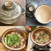 NAGATANIEN IGA Donabe 3-5 people 30.5cm Large Marble Hakeme Clay Pot