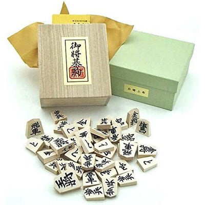 Formal Type Shogi Set Wooden Table w/Koma Stands