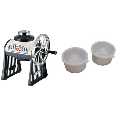 Fluffy Ice Shaving Maker Manual w/2 Ice Cups Kakigori Making Machine 