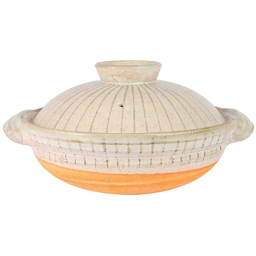 NAGATANIEN IGA Donabe Clay Pot TOKUSA Pattern Personal Size 30.5cm 3-5 People 