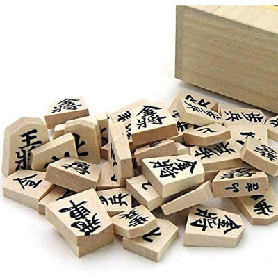 Formal Type Shogi Set Wooden Table w/Koma Stands