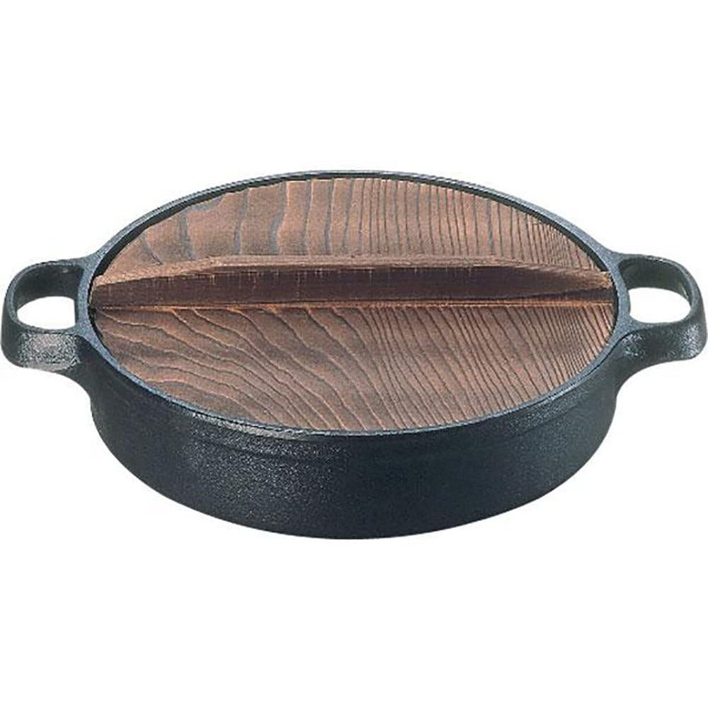 OIGEN Cast Iron Pot w/Lid for Gyoza Sukiyaki Nambu Tekki 26cm IH Japan 