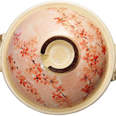 Banko Ware Donabe Pot for 1-2ppl Sakura Cherry Blossom 