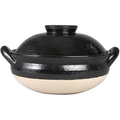 NAGATANIEN Steam Donabe Clay Pot Large 31cm Black 
