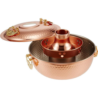 Pure Copper Shabu-shabu Pot 26cm Hammered