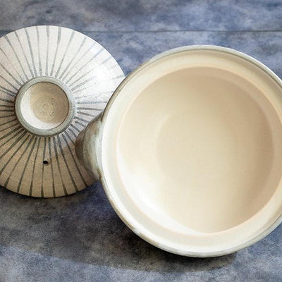 NAGATANIEN IGA Donabe Clay Pot TOKUSA Pattern Personal Size 30.5cm 3-5 People 