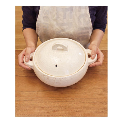 NAGATANIEN Multi-Purpose Donabe 2-3 People 23cm Clay Pot White