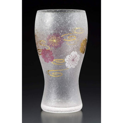 Sakura & Gold Luster Beer Glasses 12oz. Set of 2